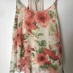 Forever21+ NWOT 2x floral top with chain straps